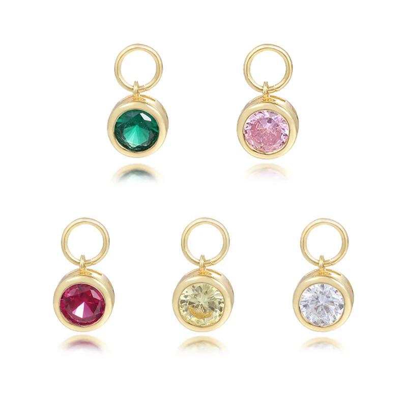 

Real 925 Sterling Silver Colorful Round Zircon Mini Pendant Necklace for Women Fashion Party Fine Jewelry Minimalist Accessories