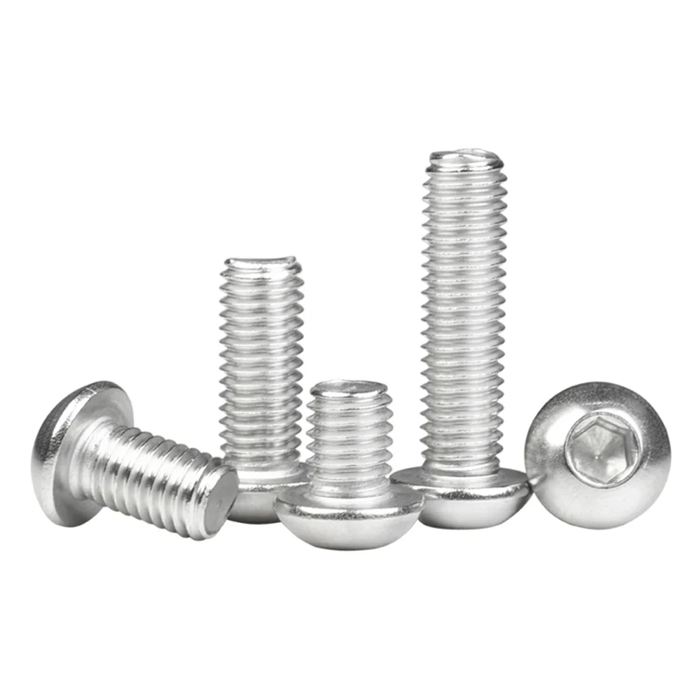 5 pieces of M4 M6*12 / 14 304 stainless steel round head/pan head mushroom head hexagon socket machine screw full thread screw