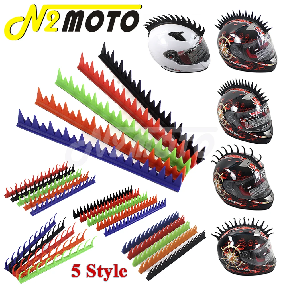 Universal Motorcycle Helmet Rubber Sticker Talon / Even / Uneven / Fire Saw Blade Helmets Mohawk Decoration Sticker Spike Strip