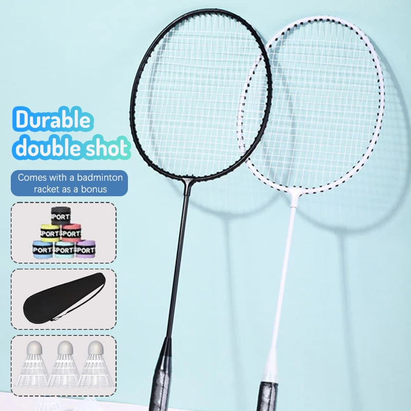 2pcs Badminton Racket Set Ultralight Split Ferro Alloy Adult Badminton Racket With Bag Attacking And Defending