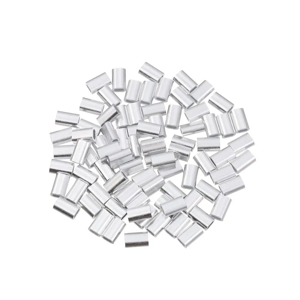 Duurzame 1.0-2.0mm Ovale Visdraad Buis Lijn Krimpmouwen Dubbele Aluminium Buis Draad Crimp Connector