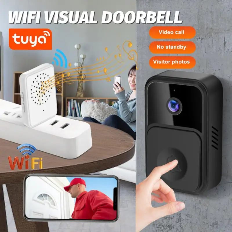 Tuya WIFI Smart Video Doorbell Smart Home Wireless Phone DoorBell Cam Security Video Intercom HD IR Night Vision For Apartment