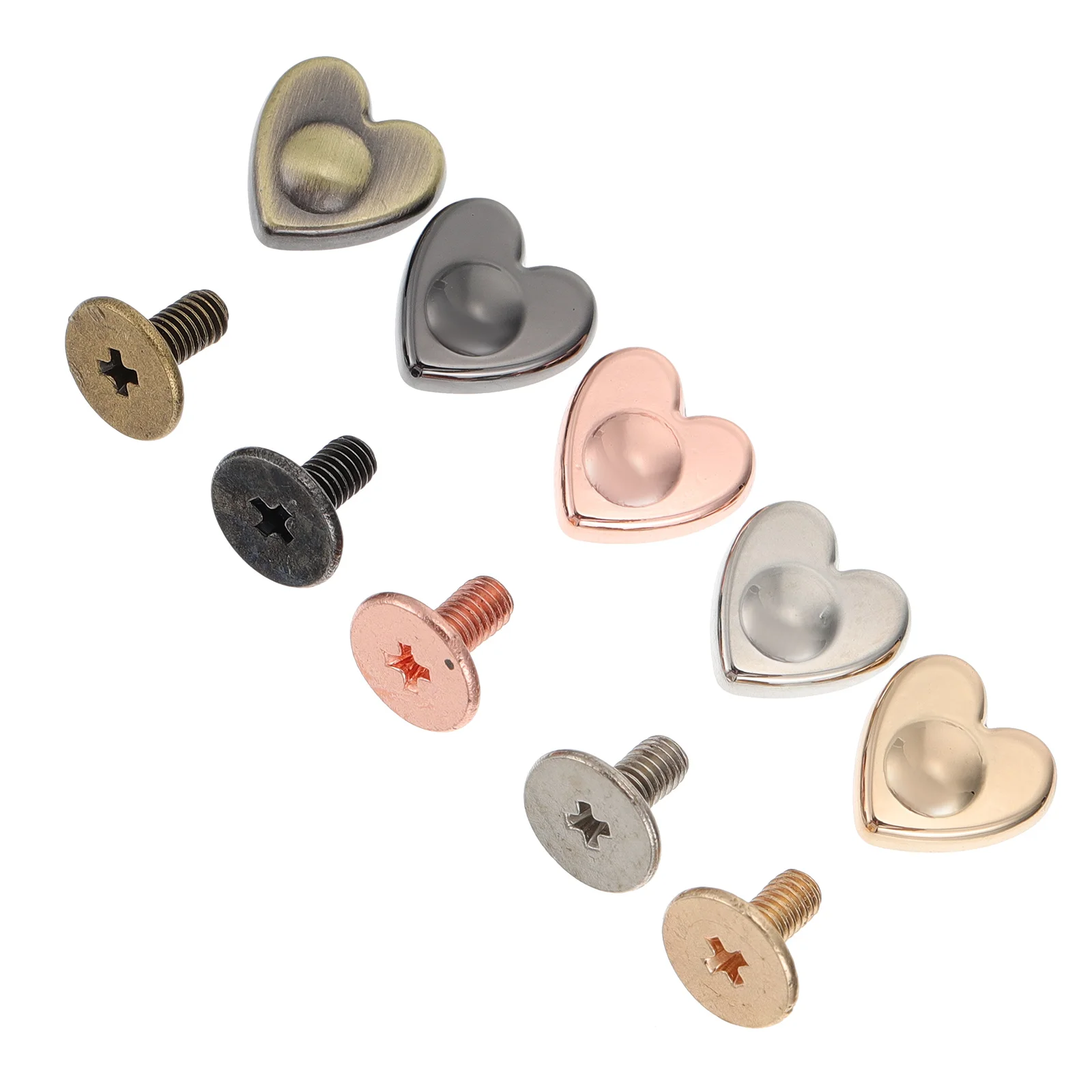 20pcs Clothing Purse Handbag Rivets Metal Heart Shape Rivet Studs