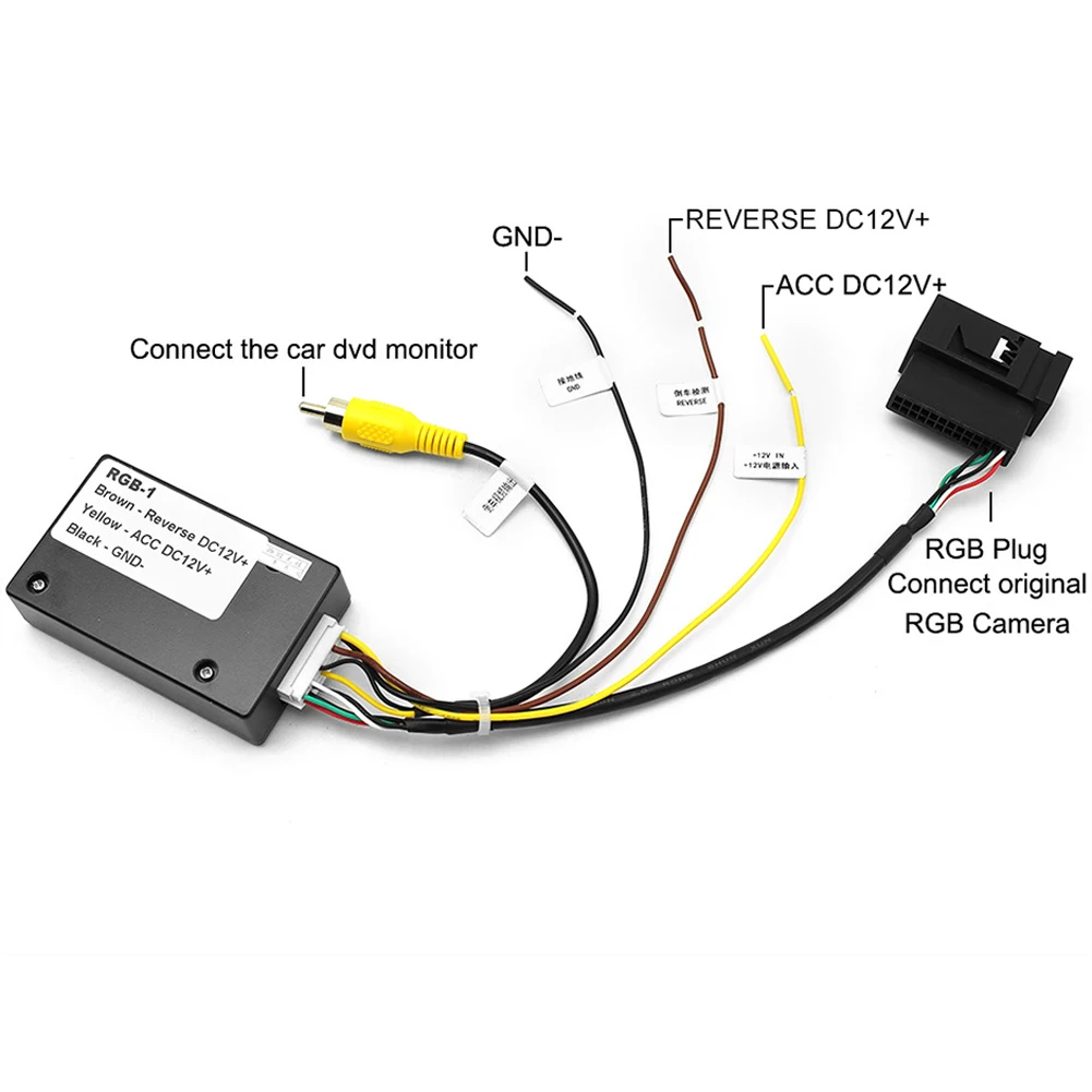 12V Backup Camera Converter RGB To AV Parking Camera Decoder Reversing Camera Signal Converter for VW RCD510 RNS510 RNS315