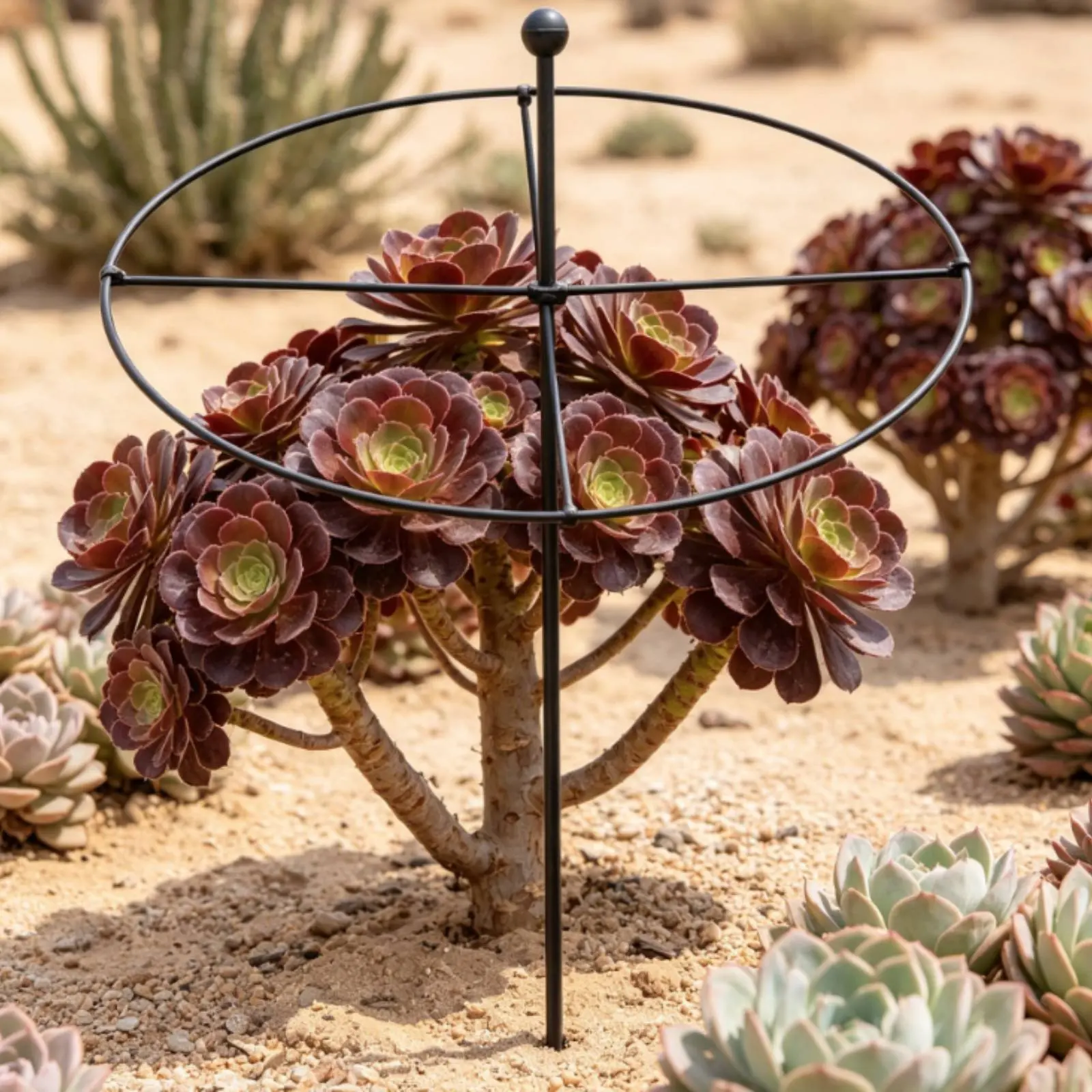 Round Plant Support Loop Decorative Design Circular Vine Trellis Stake Climbing Plant Loop Long-Lasting Space-Saving for Pot