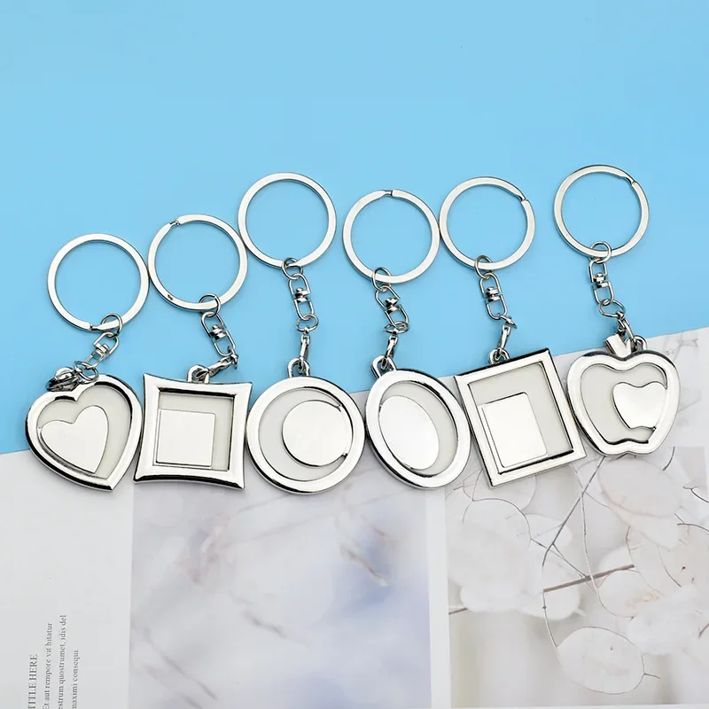 Creative Couple Photo Frame KeyChain Personality Love Key Chain Stainless Steel Men and Women Accessories Pendant Jewelry Gift