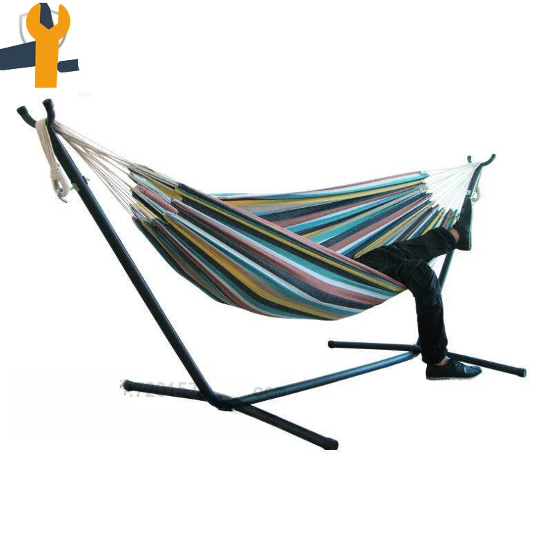 Portable Canvas Hammock Chair Courtyard Outdoor Camping Swing Bed 600D Oxford Cloth Travel Leisure Anti Rollover (stentless)