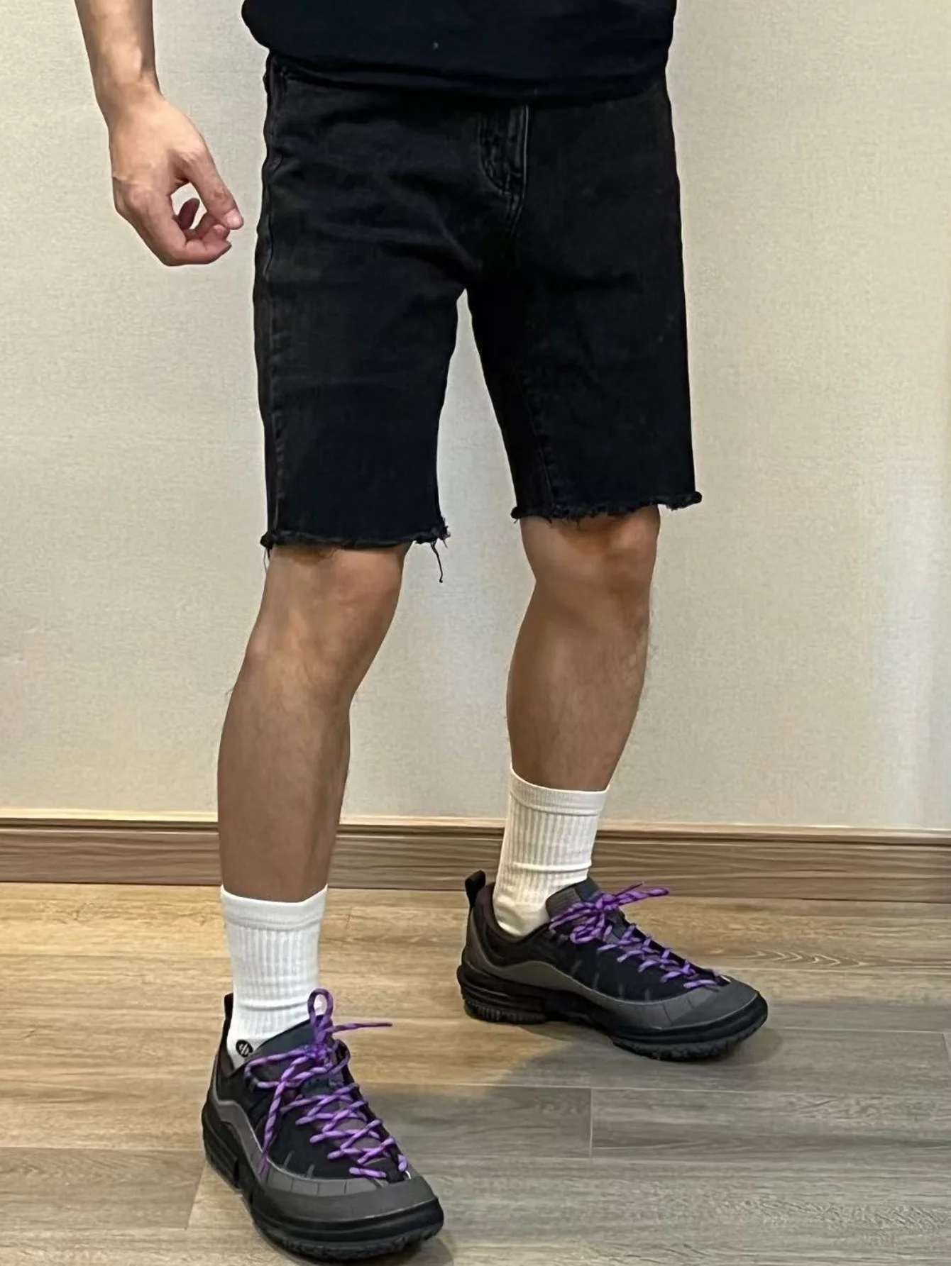 

Men's Slim Fit Black Jorts Slim For Man Casual Drip Streetwear Jeans Pant