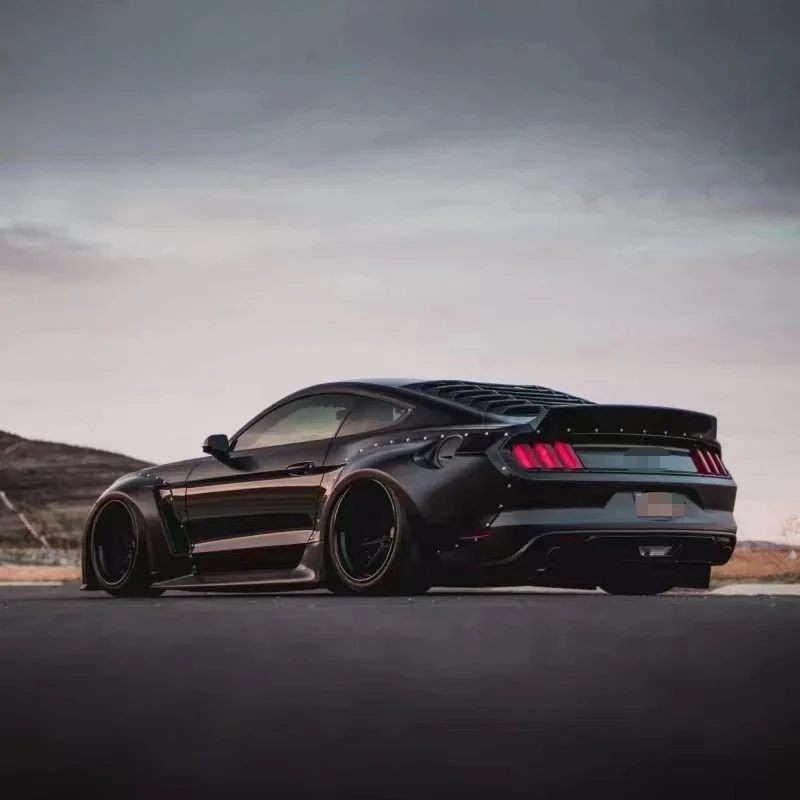 ل 2015-2017 موستانج ترقية CD عجلة كبيرة الحاجب المصد الأمامي الجانب تنورة جديدة val طقم الجسم الواسع #4