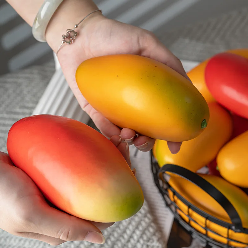 Simulación de Mango, modelo de fruta falsa, escaparate de tienda de frutas, accesorios de fotografía, adornos festivos de fruta para fiesta de boda, decoración del hogar