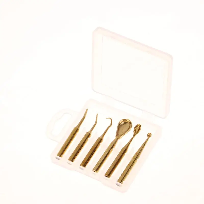 6Pcs Dental Electric Waxer Tips Dental Wax Carving Knife Pen Pencil Copper Tips For Lab
