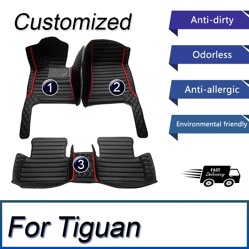 

Автомобильные коврики для Tiguan 2019 2018 2017, коврики, аксессуары для салона, водонепроницаемые автозапчасти, товары для VW