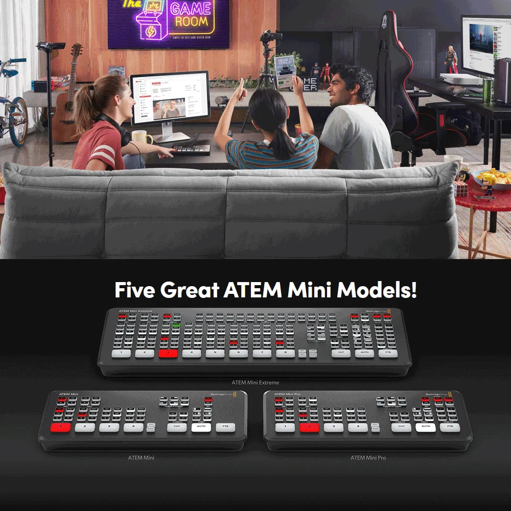 

Оригинальный Blackmagic Design ATEM Mini Extreme ATEM Mini Pro мини-переключатель потока в реальном времени мультипросмотр и запись новых функций