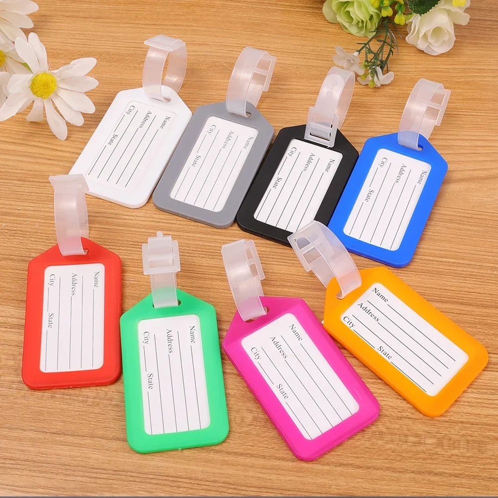 10PCS Luggage Tag Boarding Shipping Plastic Baggage Tags Travel Accessory Women Men Suitcase ID Address Name Holder Bag Label