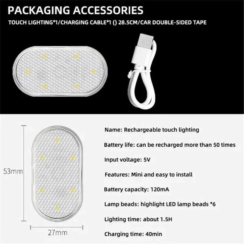Kabellose LED-Leuchten für Autoinnenraum, Auto-LED-Innenbeleuchtung, USB-Aufladbare Automotive Neon-Akzentbeleuchtung – Detail 11