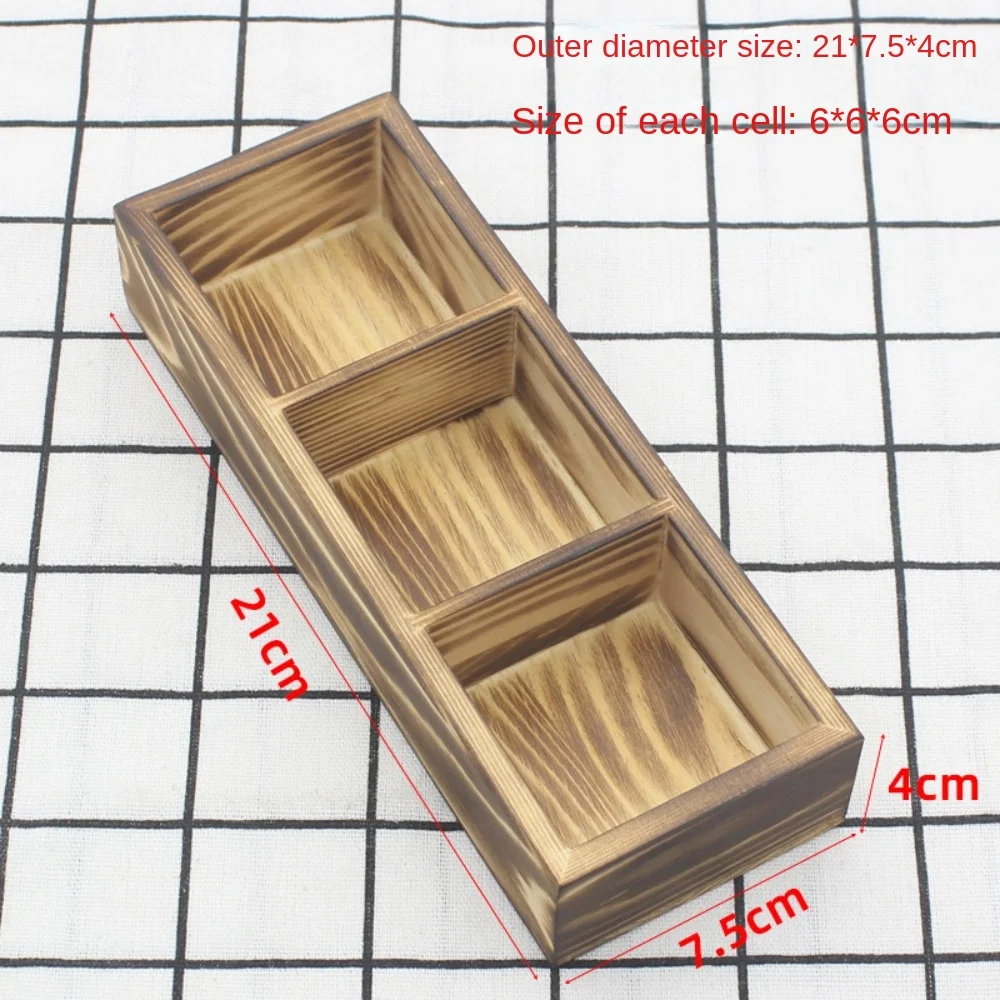 Desktop Creativity Tea Bag Holder Practical Exquisite Miscellaneous Sorting Grid Simple Solid Wood Retro Vintage Storage Bin