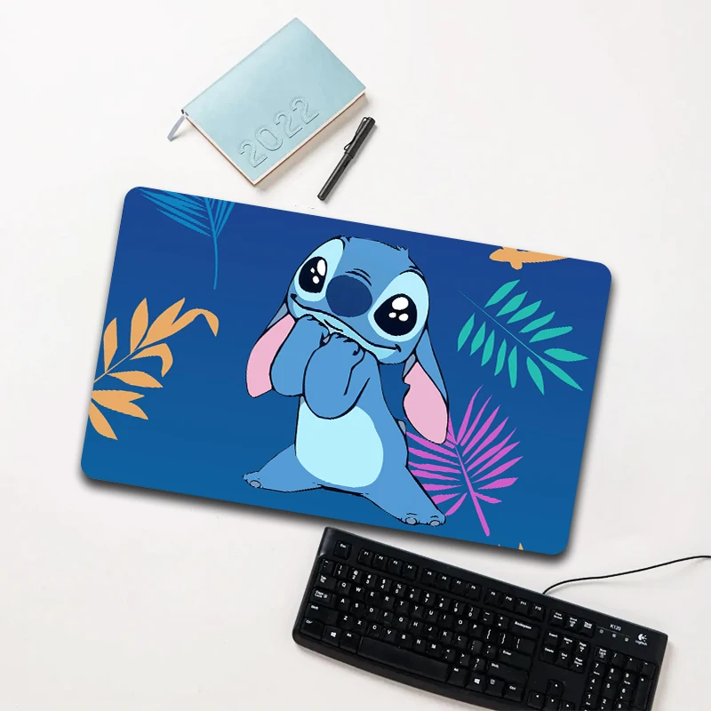 

Disney Stitch Tropical Leaf Blue Mouse Pad Large Non-slip Waterproof Desk Mat for Laptop Office