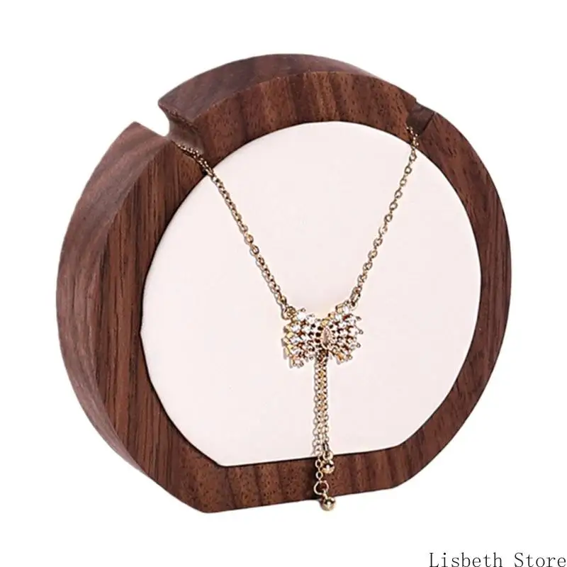 

124A Handcrafted Walnut Pendant Stand Easy Assembly Jewelry Holder Texture