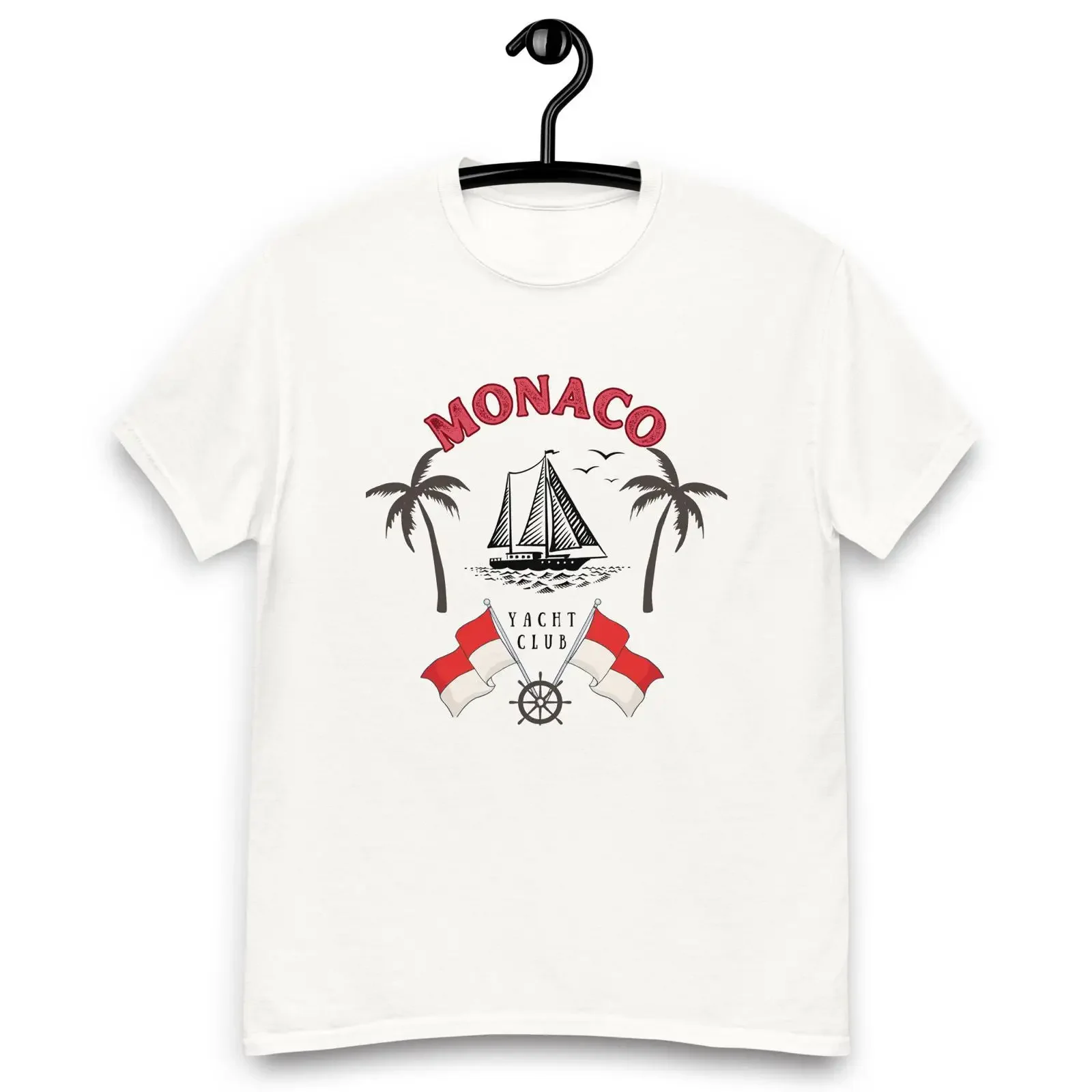 Monaco Yacht Club T Shirt Vintage Style Cotton vintage Washed homme Casual Soft Breathable fashion Slightly graphic Comfortable