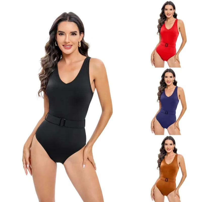 Maillot de bain une pièce conservateur couvrant le ventre pour femme, sangle dos nu, bikini, vente en gros, Russie, nouveau, 2024