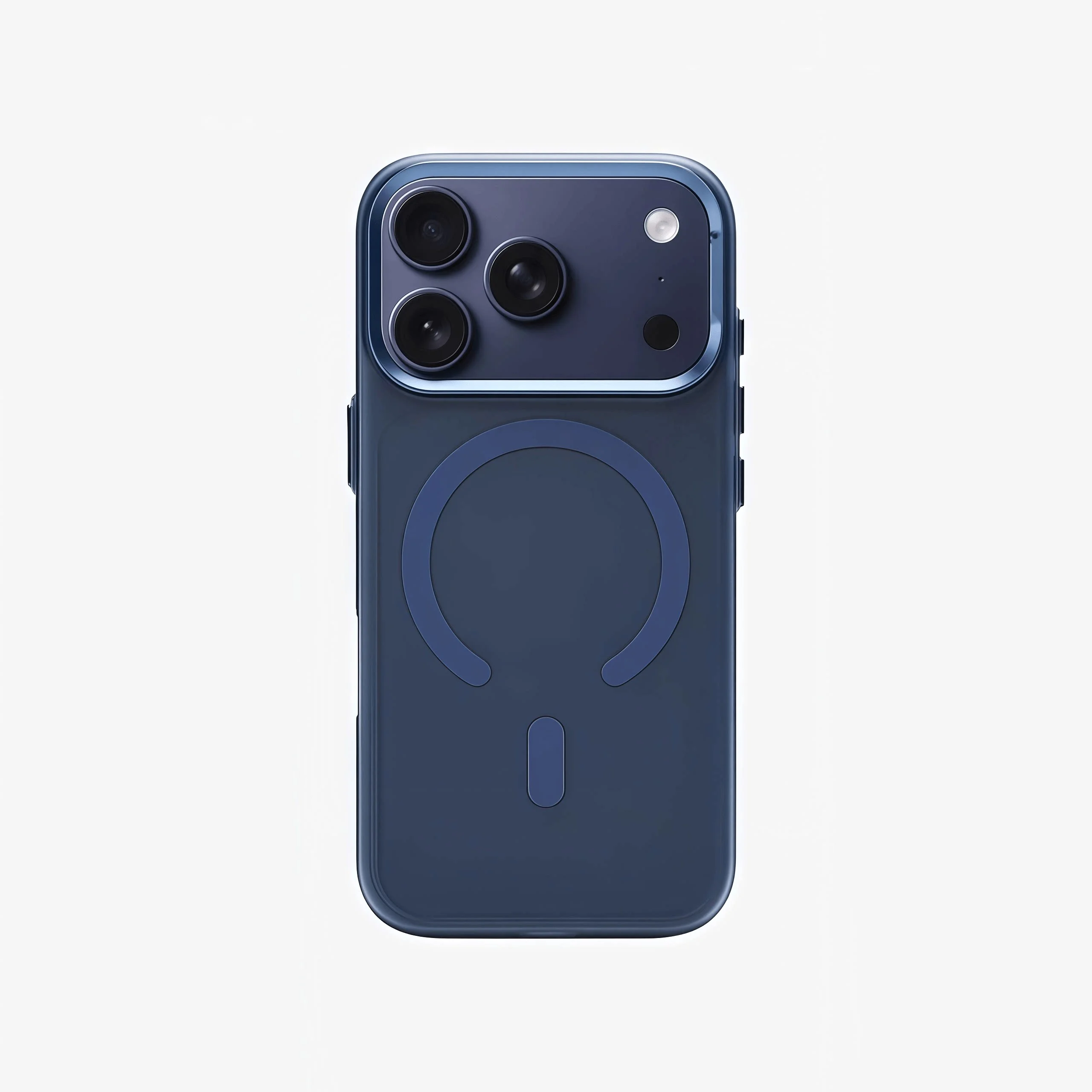 Coque en PC rigide mince avec lentille métallique mate translucide givrée pour iPhone 17 16 15 Pro Max compatible MagSafe et chargement magnétique sans fil