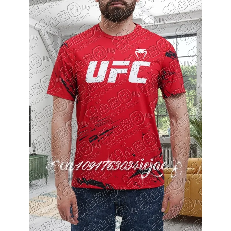 

Хит продаж, боевые футболки большого размера UFC для повседневных экстремальных видов спорта, быстросохнущие топы для мужчин и женщин летом.