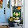 InkRain Halloween Brew Garden Flag Green Bottle Moon Web and Pumpkin Label 12x18 Inch Double Sided Linen Spooky Seasonal Yar llz