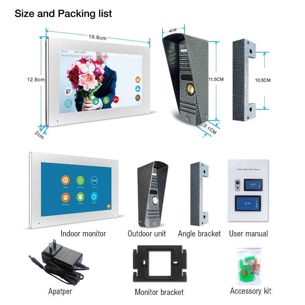 Tuya-sistema de intercomunicación inteligente para el hogar, sistema de videoportero con pantalla táctil IPS de 7 pulgadas, WiFi, entrada de puerta,