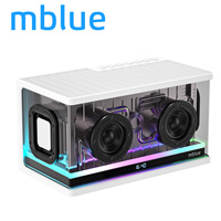 Meizu & mblue Portable Speaker Wireless Bluetooth Transparent colorful lights Transparent Soundbar Music Box with Colorful Ambie