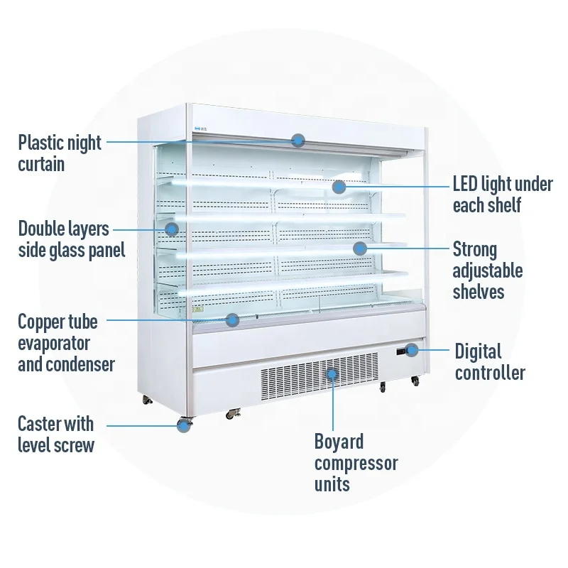 Commercial Open Fruit And Vegetable Display Refrigerator