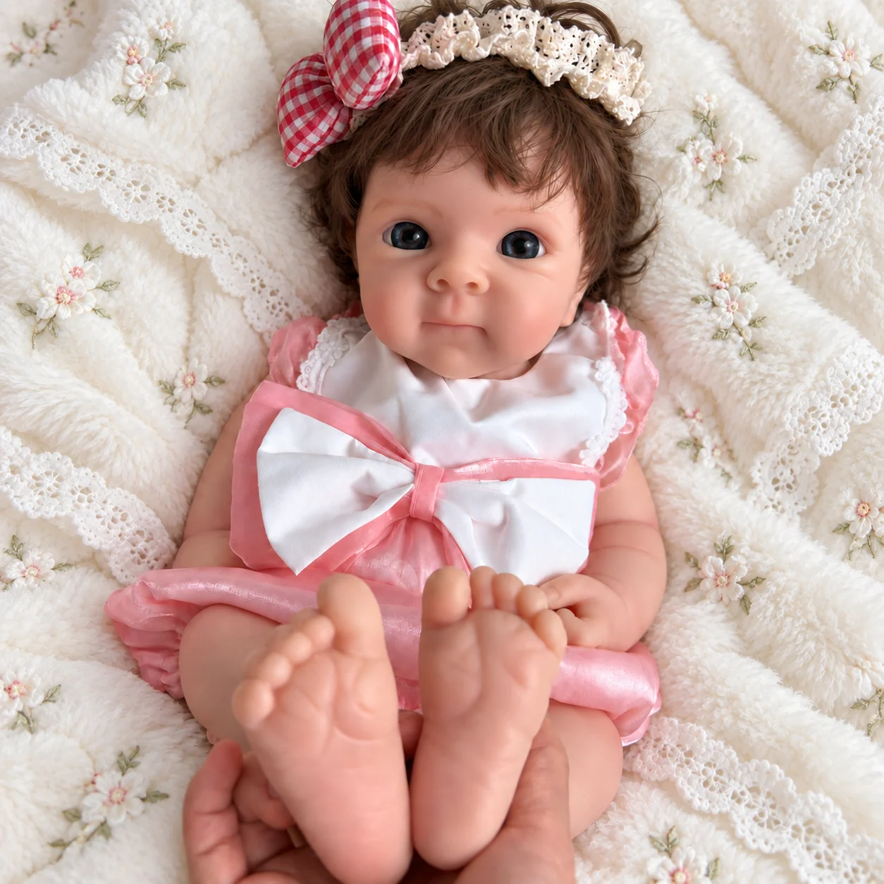 50cm Can Open Mouth Doll Full Silicone Reborn Doll with Rooted Hair Realistic Exquisite Texture Details Doll for Adult Collector