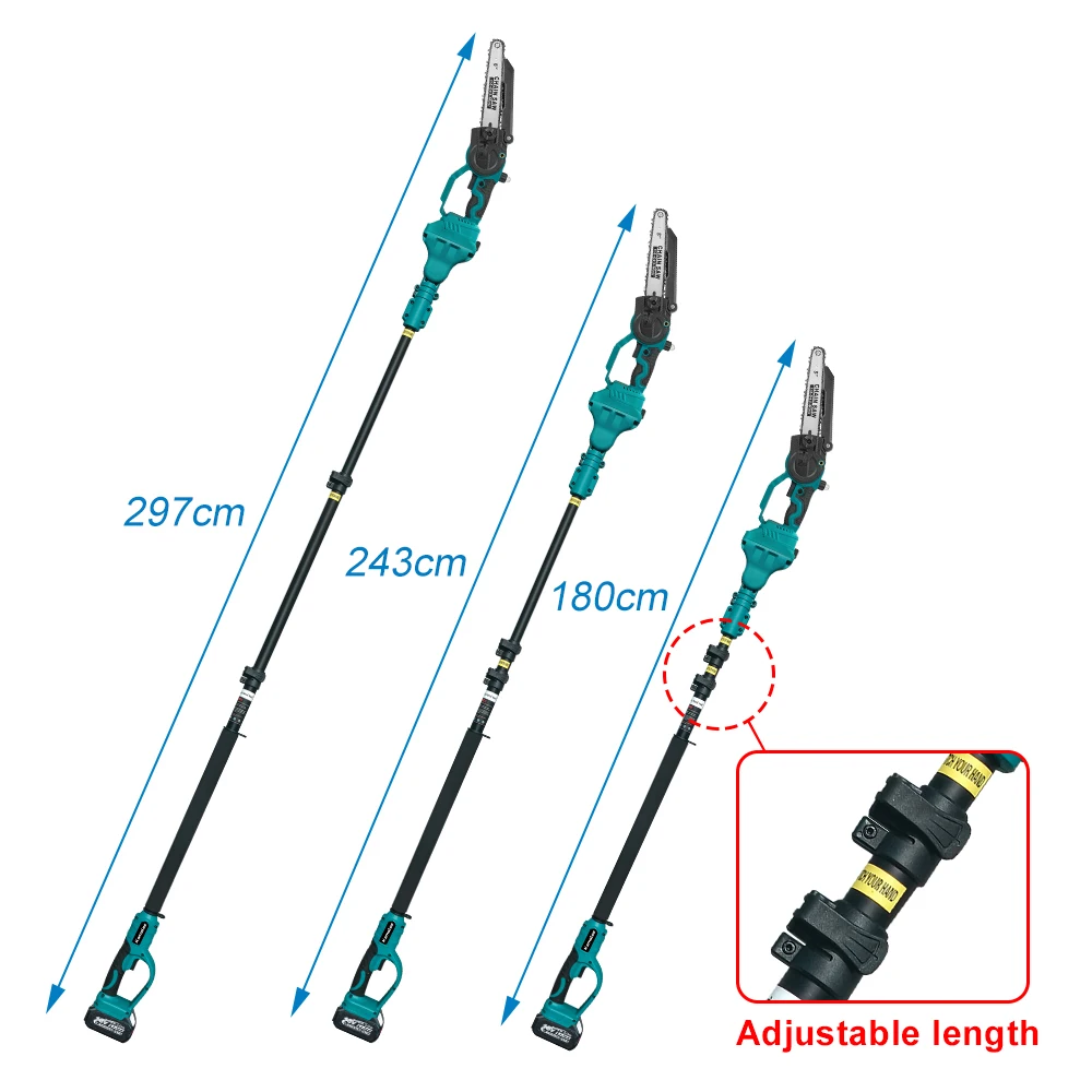 Kamolee 6 Zoll + 8 Zoll Mini bürstenlose elektrische Säge wiederaufladbare Kettensäge Holzschneider Beschneiden Garten Elektrowerkzeuge – Detail 16