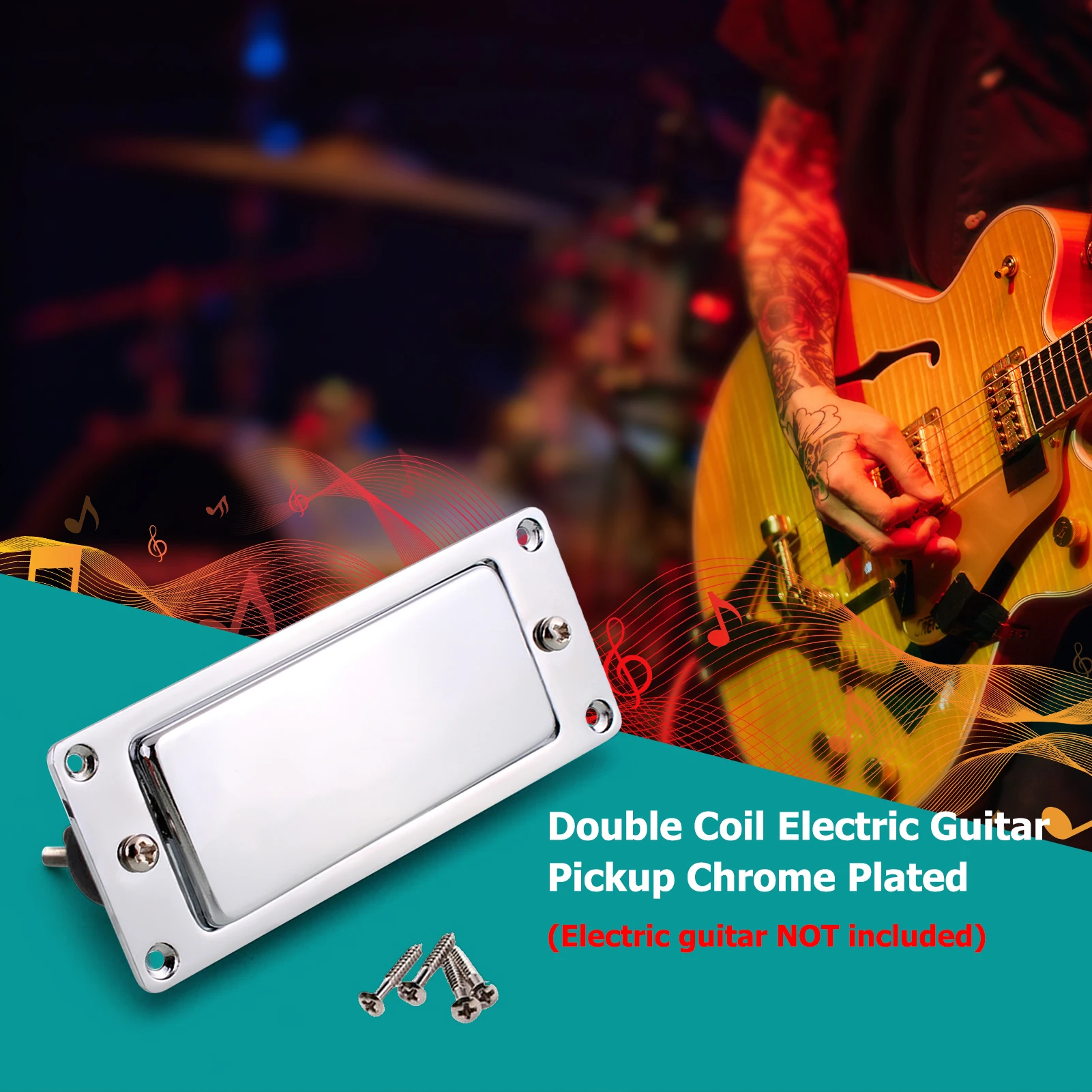 Mini Humbucker Pickup Kit Compatible with LP Electric Guitar Neck Bridge Double Coil Pick-up Chrome Plated Pickup Cartridges