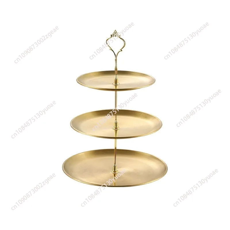 1PC Three-Layer Stainless Steel Cake Stand Tray for Desserts Snacks Birthday Wedding Party Table Display Stand