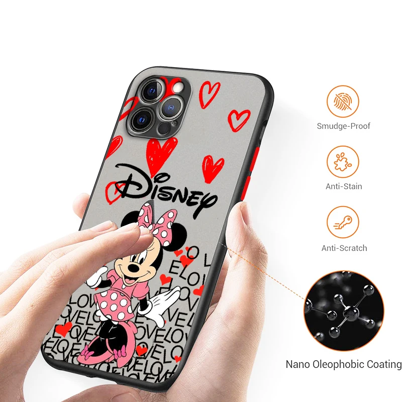 Disney Mickey Minnie Mouse Frosted Translucent For Apple iPhone 15 14 13 12 11 XS XR X 8 7 SE Pro Max Plus Mini Matte image 3