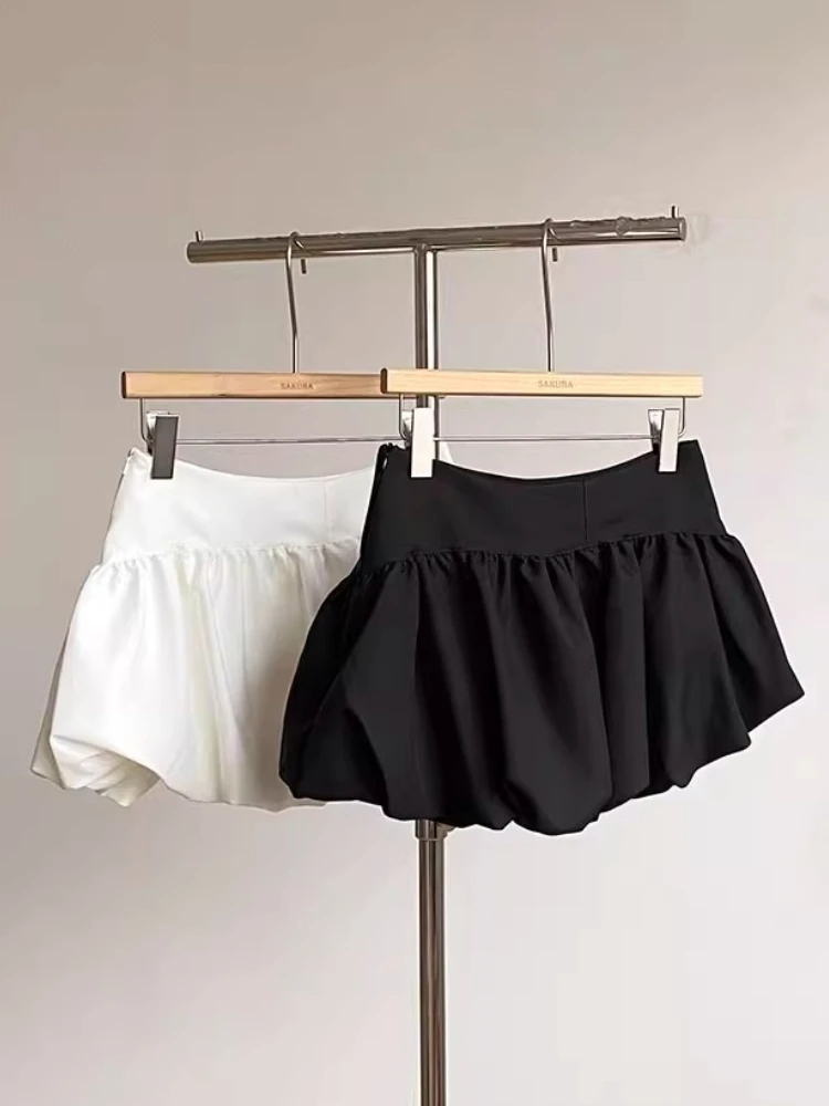 

Vintage Sweet Spicy Girl New Skirts Y2k Pleated Design Puffy Mini Skirt Fashion Elegant Female Casual Flower Bud Summer Outfits
