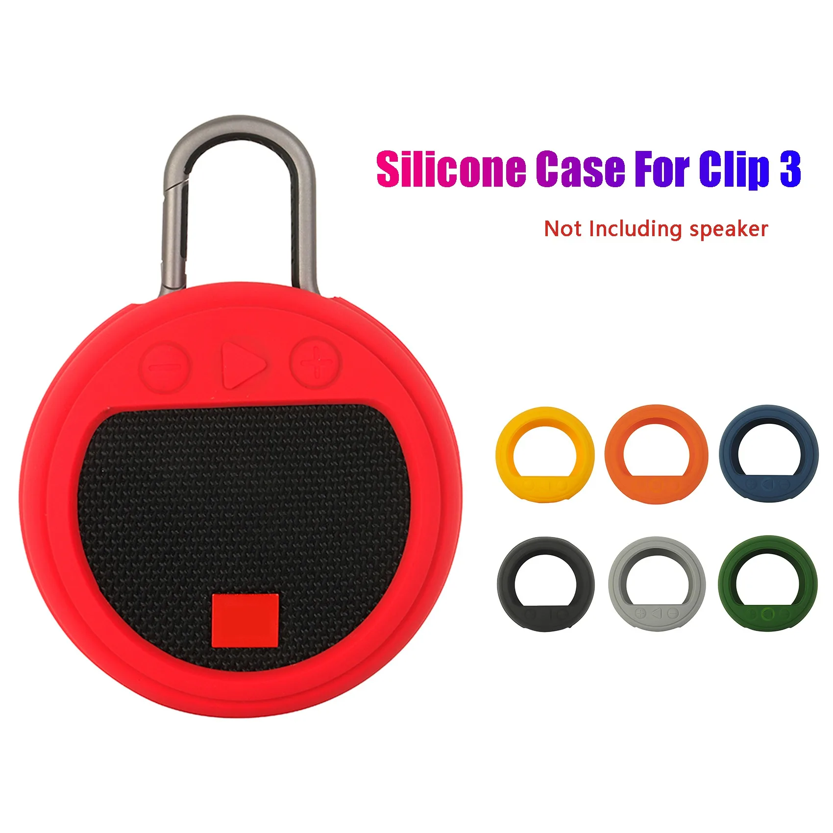 A59E Silicone Case for Clip 3 Bluetooth Speaker Anti-Scratch Carrying Case Protective Sleeve(Black)