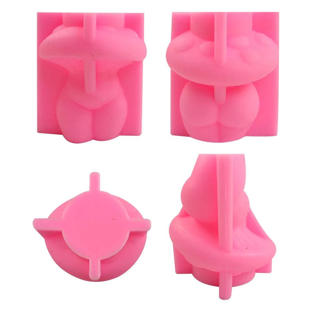 3D female Woman Mushroom body candle mold Home Scented Candle Making DIY Mushroom Head Human Body Silicone Candle Mould Supplies