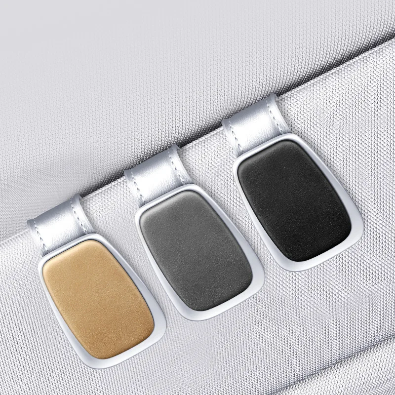 

Suede Car Sun Visor Glasses Clip Car Interior Sunglasses Receipt Card Storage Rack Car Glasses Holder