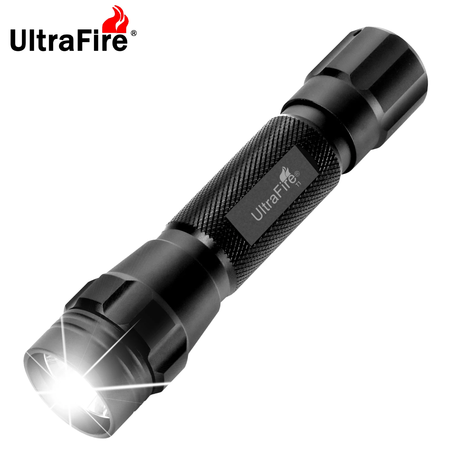 Linterna táctica militar UltraFire T1 18650, luz LED recargable de alta potencia, linterna militar portátil para iluminación exterior