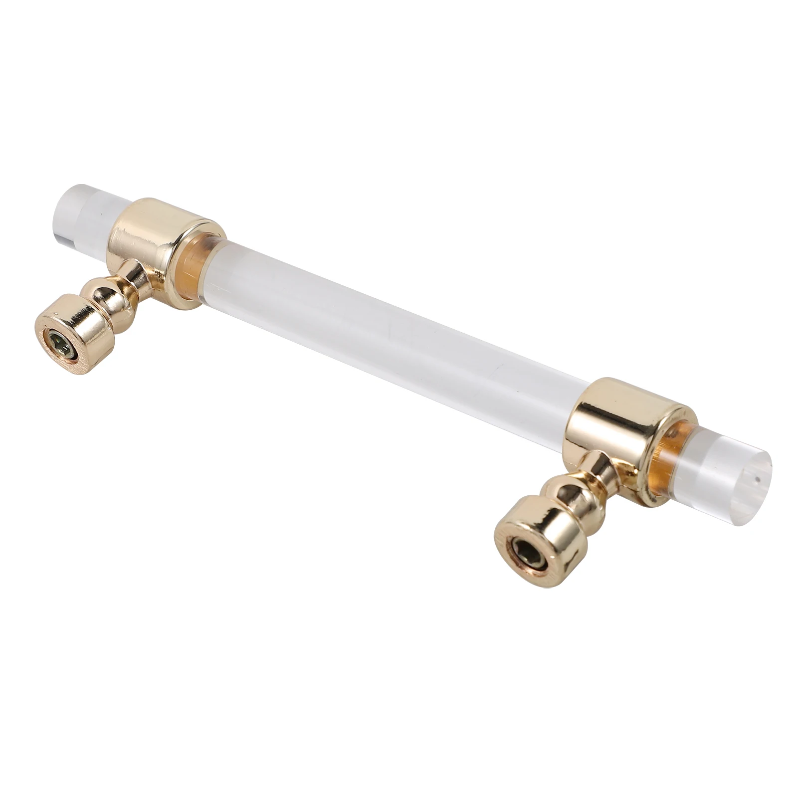 

Acrylic Silver Kitchen Cabinet Door Drawer Pull Handle 139mm Furniture Grip Space Saving 96mm Center Hole