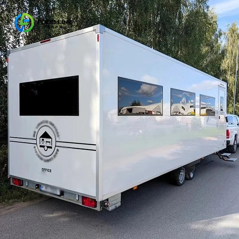 Customized Portable Office Trailer with Bathroom Construction Site Office Trailer Mobile Workspace for Jobsite or Events