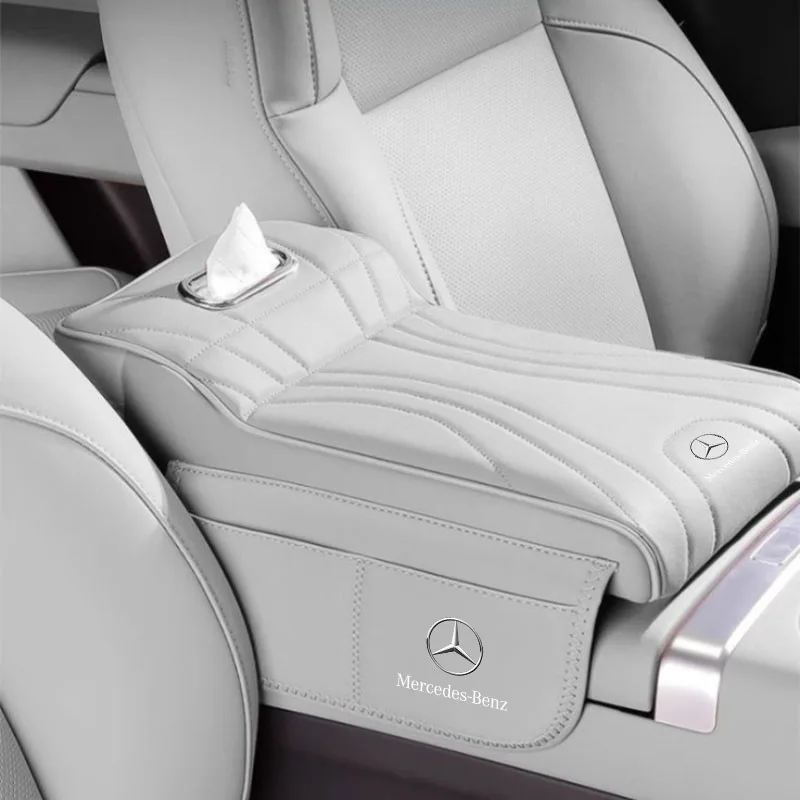 

Car Armrest Box Height Increase Pad with Storage Bag for Mercedes Benz A B C E S Class CLA CLS SLK GLA GLC GLB GLK AMG W204 W205