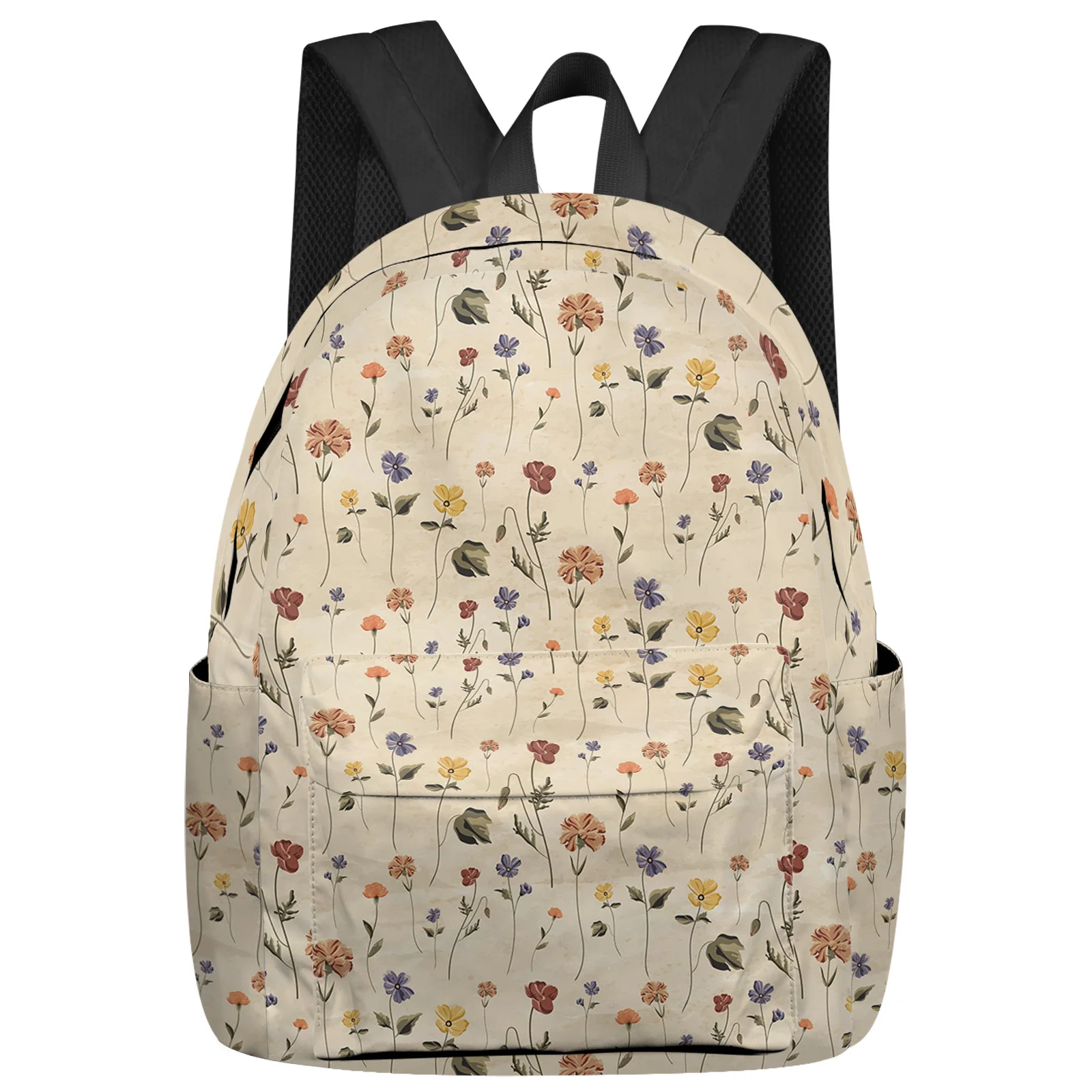 

Retro Floral Wildflowers Backpack Teenagers Student School Bags Laptop Bag Women's Casual Travel Backpack