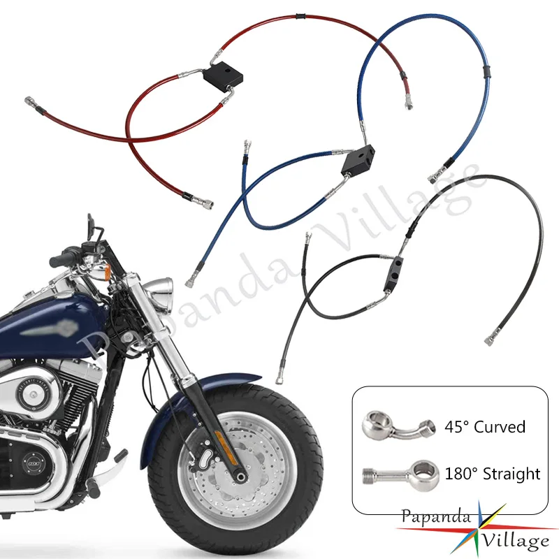

Brake Hose Line Steel Brake Cable Master Cylinder Banjo For Motorcycle Harley Dyna Low Rider 2014-17 Harley Dyna Fat Bob 12-17