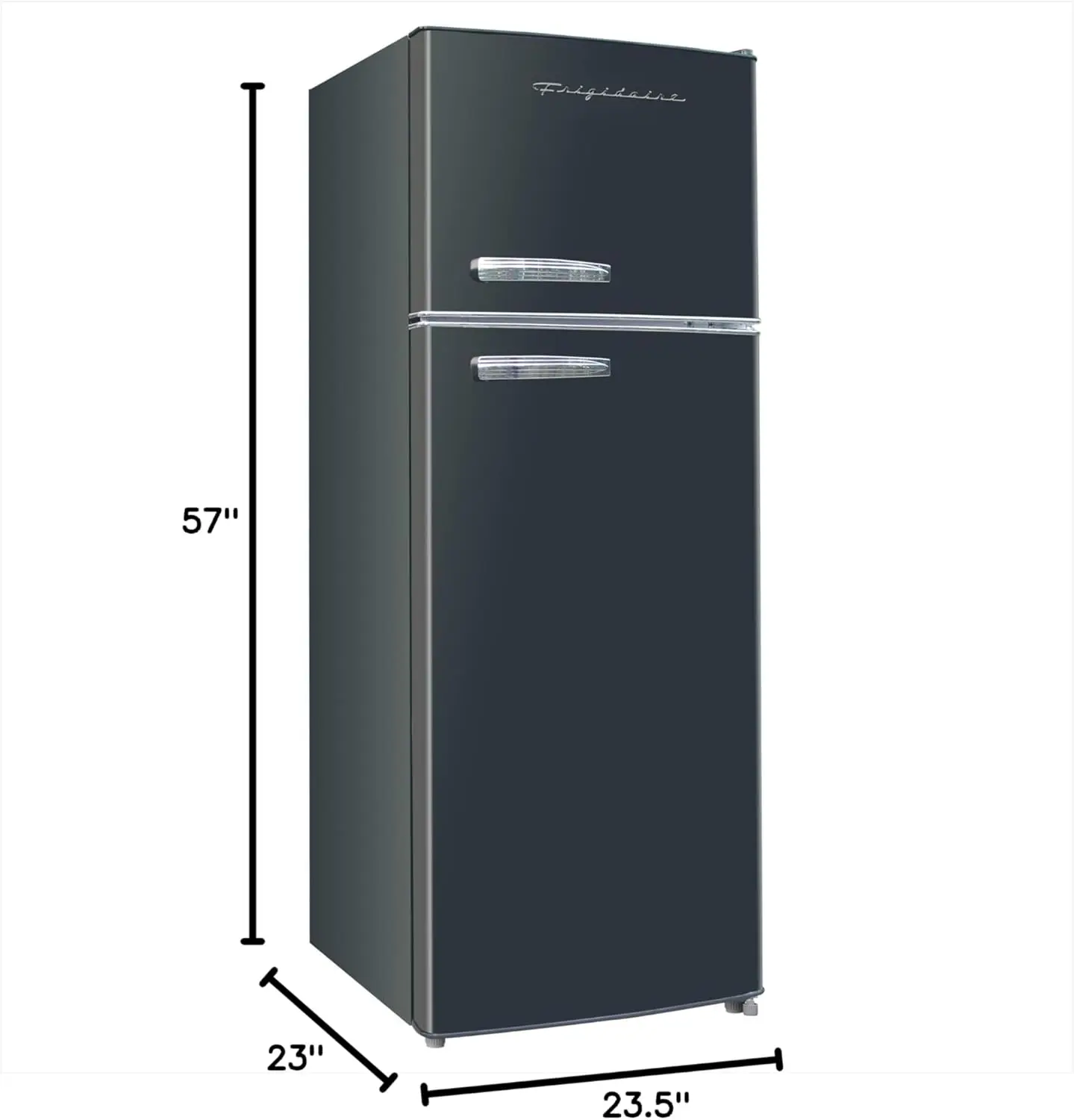 EFR753-BLACK EFR753 Refrigerador retro de tamaño apartamento con congelador superior Refrigerador de 2 puertas con capacidad de almacenamiento de 7,5 pies cúbicos, ajustable