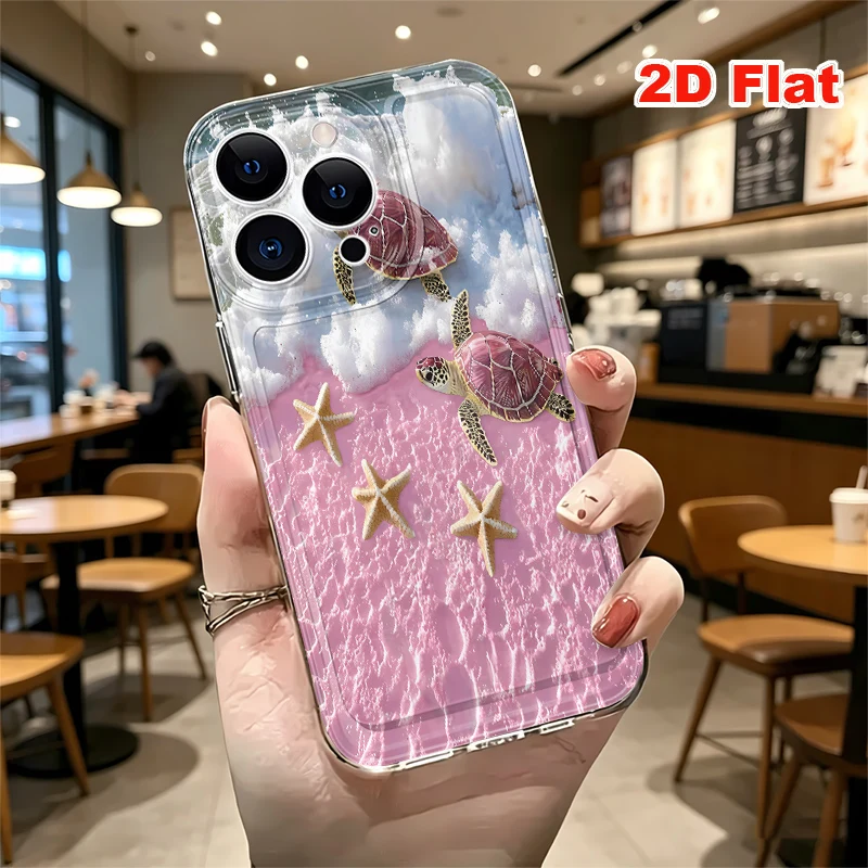 2D Flat Soft Silicone Phone Case For iPhone 17 Pro Max 16 18 Pro 13 11 15 14 Plus 12 17 16E 17Promax Shockproof Transparent Funda Cover