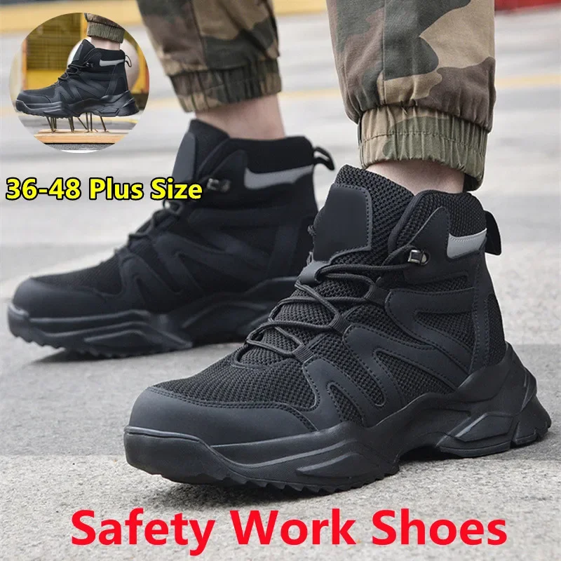 36-48 Plus Size Safety Work Shoes Steel Toe Anti-slip Protective Safety Boots Sneakers Indestructible Outdoor Shoes Unisex