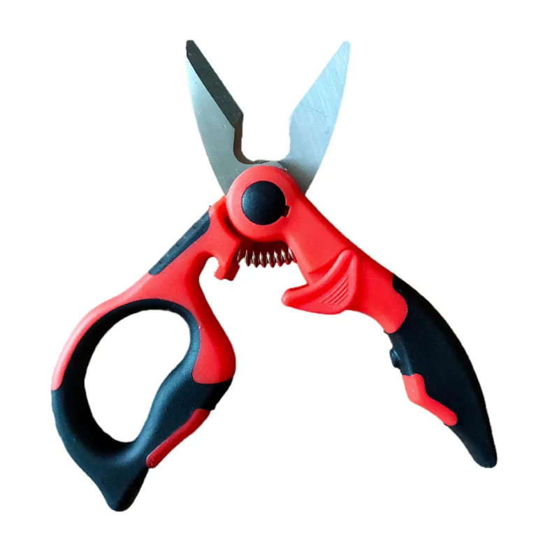 Electric scissors with spring double ribbon buckle wire cutters fishing shears