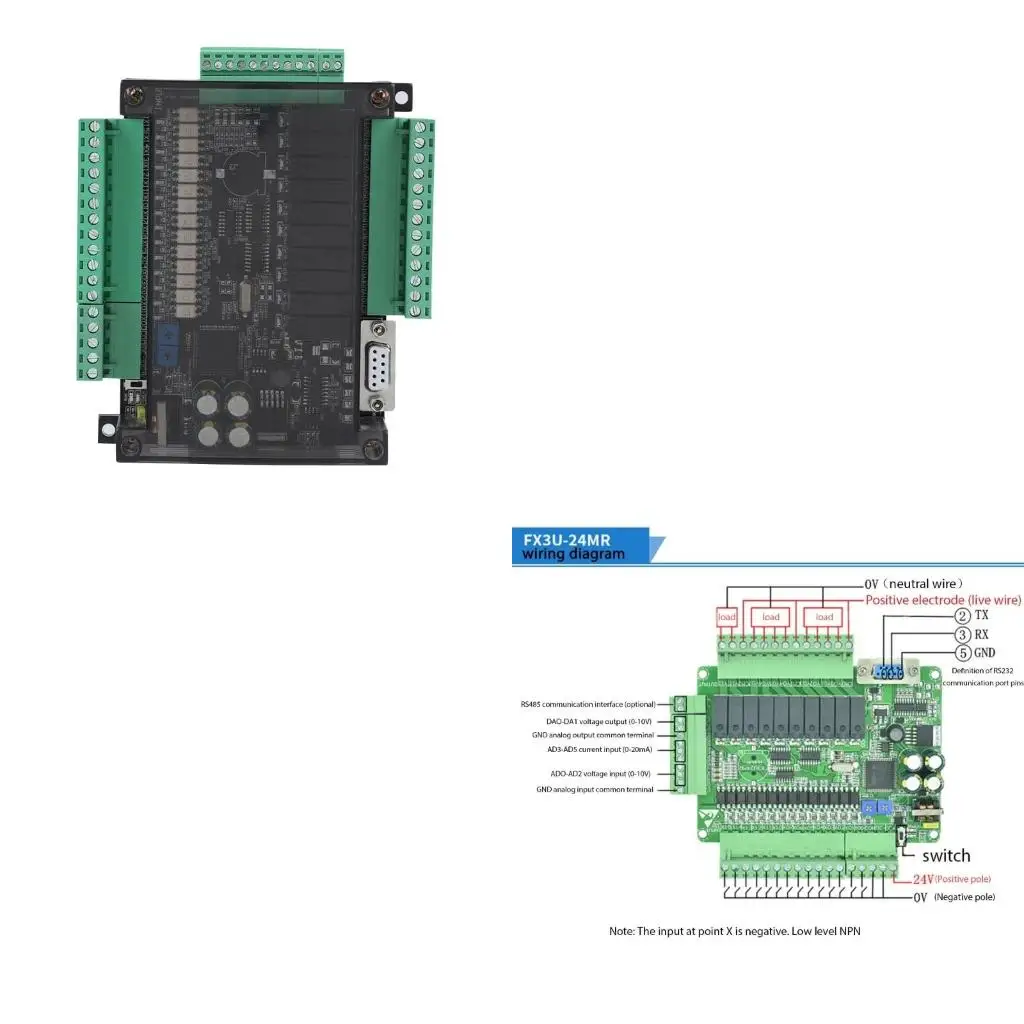 

Программируемая плата управления FX3U 24MR, промышленный 32-битный микроконтроллер, лестница быстрой обработки, поддержка HMIS с